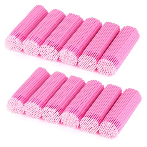 Vista 11 de Tbestmax 1200 piezas de cepillo micro aplicador, micro hisopos, varitas desechables para pestañas de pestañas para extensión de pestañas, 6
