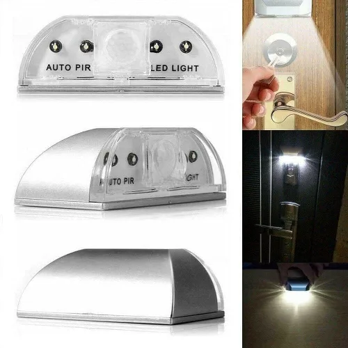 Vista 3 de Lámpara de luz de ojo de cerradura con batería PIR infrarrojo IR inalámbrico sensor automático detector de movimiento de puerta con 4 bombillas LED