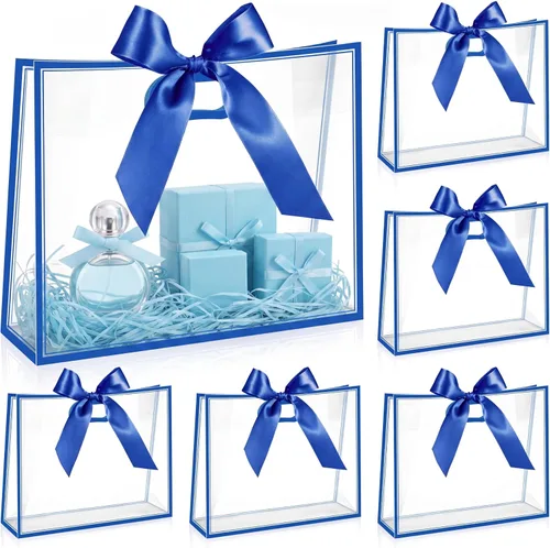 Vista 10 de Aliceset - 12 bolsas de regalo grandes de plástico transparente negro