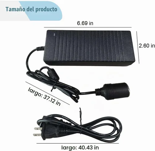 Vista 2 de Convertidor de CA a CC de 120 W, 100-240 V a CC 12 V 10 A, enchufe para encendedor de cigarrillos, adaptador de fuente de alimentación de enchufe