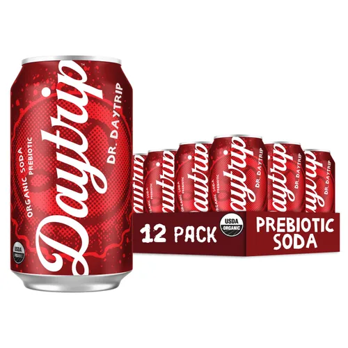 Vista 9 de Daytrip Soda prebiótica espumosa orgánica, soda baja en azúcar y alternativa de soda saludable baja en calorías, bebida prebiótica para la salud