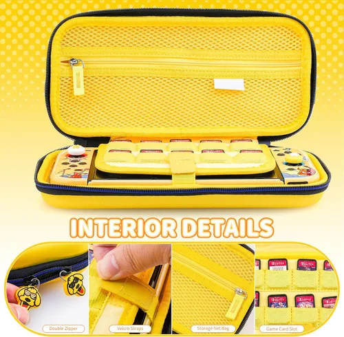 Vista 3 de RHOTALL 7 in 1 Yellow Carrying Case Set for Nintendo Switch ,Portable Traveler Accessories bundle Cover Storage Bag for Fortnite Peely,Hard Shell