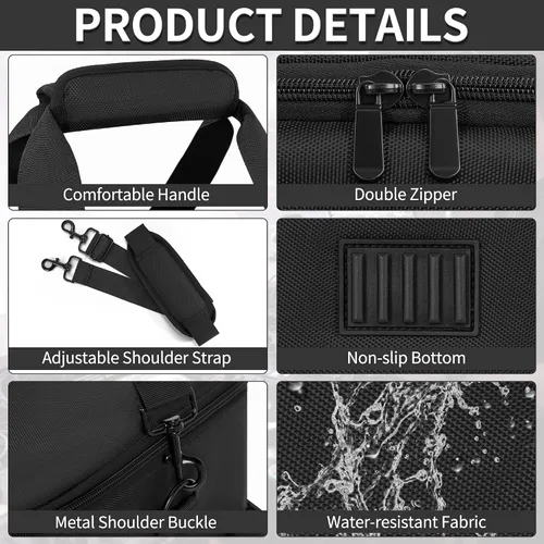 Vista 8 de IBVIVIC Bolsa de Cables para DJ con 6 Divisores Desmontables Bolsa de Cables de Alta Capacidad para Conciertos para Cables, Equipo de DJ, Negro