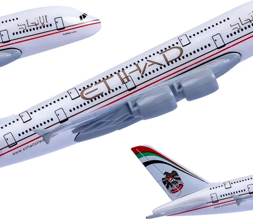Vista 4 de Etihad Airbus 380 - Avión de metal a escala 1:400 para regalo y colección