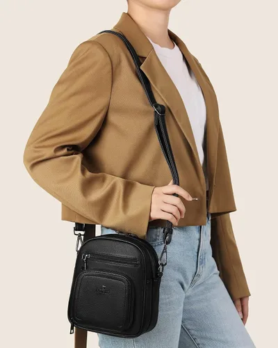 Vista 2 de FADEON Monederos pequeños para mujer, bolsos cruzados de cuero sintético de diseñador, mini bolso cruzado para viaje, bolsa de hombro, ranuras