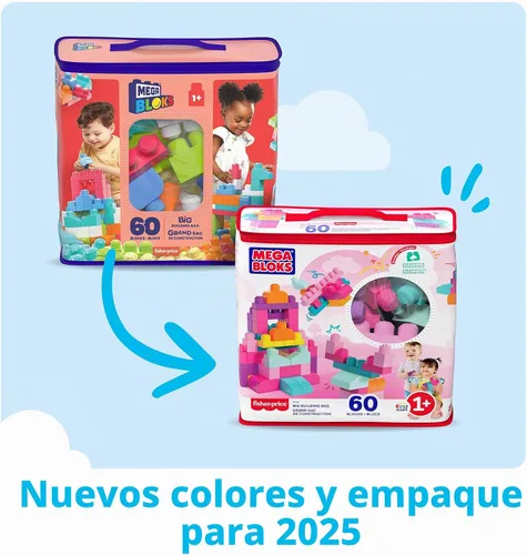 Vista 6 de Gran bolsa para construcción First Builders Mega Bloks, Rosado