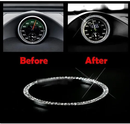 Vista 5 de x xotic tech Cubierta adhesiva para reloj de consola central compatible con Porsche Cayenne 911 Panamera Macan Boxster Cayman