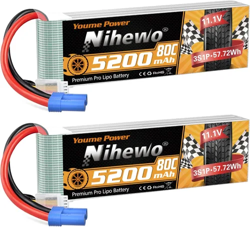 Vista 7 de 3S Lipo Batería EC5 11.1V 4500mAh 80C para RC Avión Coche Barco 2 Unids