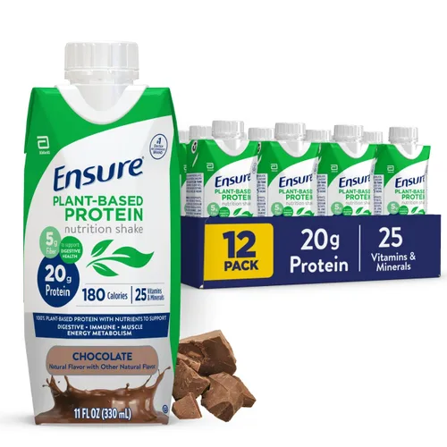 Vista 10 de Ensure Batido nutricional de vainilla con proteína vegana a base de plantas I Sin gluten I Sin lácteos I Batido sin soja I Paquete de 12