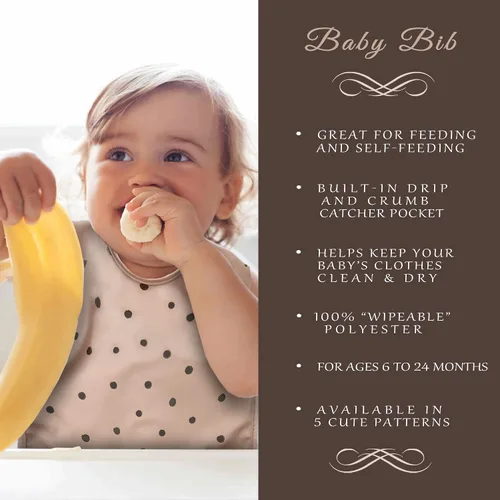 Vista 6 de modernKIDS Babero sin mangas para niñas y niños Babero impermeable para bebé Bata de bebé para comer Babero delantal con bolsillo