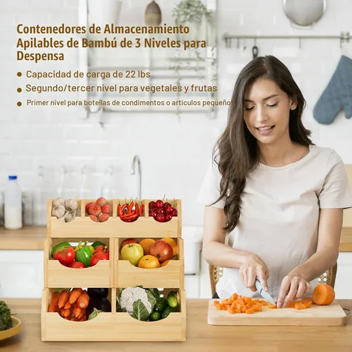 Vista 5 de Contenedor de almacenamiento para papas y cebollas, apilable
