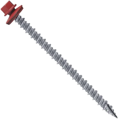 Vista 76 de Tornillos para techos de metal gris ABC 10 x 1 - Cabezal hexagonal - Arandela EPDM - Arandela de arranque automático/roscado - 1 bolsa - 250