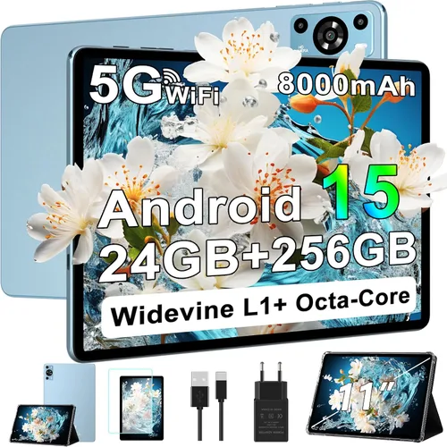 Vista 8 de Tablet de 11 pulgadas, tabletas Android 15 2025 con Octa Core, 24GB+256GB, cámara de 13+5MP, tabletas electrónicas con Widevine L1, batería