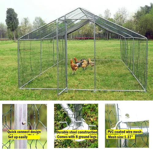 Vista 5 de Gallinero grande con cubierta, casa para gallinas, para conejos.