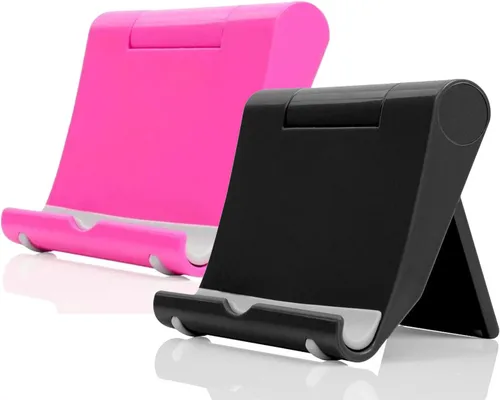 Vista 13 de Soporte plegable ajustable para teléfono celular para escritorio, compatible con la mayoría de teléfonos inteligentes y tabletas, base de goma