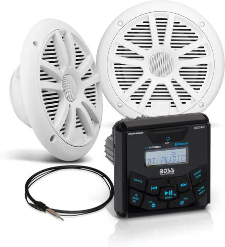 Vista 10 de BOSS Audio Systems MGR350B Receptor de medidor estéreo marino para barco – Unidad principal Bluetooth, sin reproductor de CD DVD, amplificador de 4