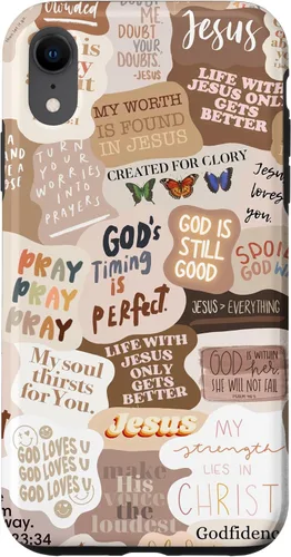 Vista 25 de Funda estética para iPhone 17 con frases positivas con versículos bíblicos cristianos