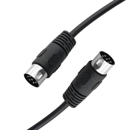 Vista 4 de DIN 6 Pin Cable de señal de audio de 6 pines DIN macho a macho adaptador AV Cable de enchufe de audio para dispositivos de audio digital (4.9 ft)