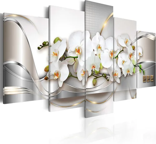 Vista 35 de Lienzo decorativo con impresión artística de diseño de orquídea de Artgeist Orquídea #01
