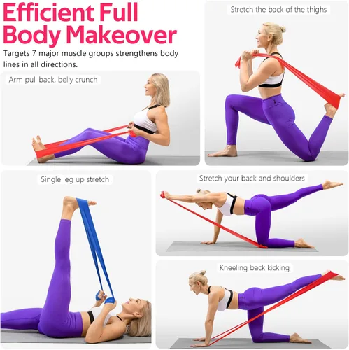 Vista 7 de Bandas de resistencia para entrenamiento, bandas de ejercicio para terapia física, estiramiento, recuperación, pilates, rehabilitación