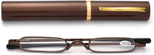Vista 13 de ZUVGEES Mini lentes de lectura delgados y compactos fáciles de transportar, lectores portátiles ligeros con estuche de tubo con clip para bolígrafo