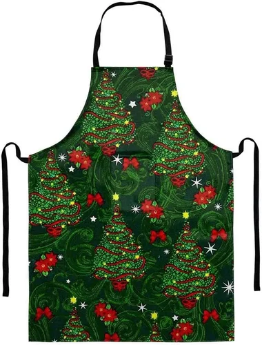 Vista 8 de Dellukee Delantal ajustable de cocina con bolsillo para mujeres y hombres, delantales impermeables