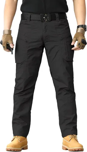 Vista 2 de CARWORNIC Pantalones tácticos ligeros para hombre, pantalones cargo militares, resistentes al agua, para senderismo, trabajo