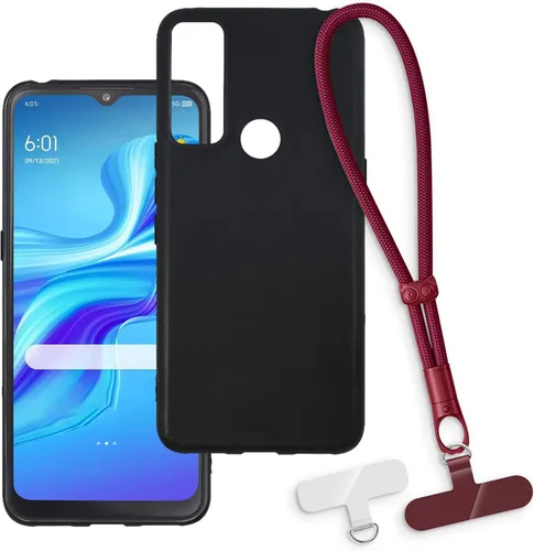 Vista 19 de Estuche y correa de muñeca para TCL 20 A 5G - transparente+negro Funda transparente + correa negra