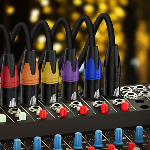Vista 5 de 25 pies de cable de micrófono XLR 2Pack - 3 pines macho a hembra bañados en oro, compatible con micrófonos, sistemas de altavoces, iluminación