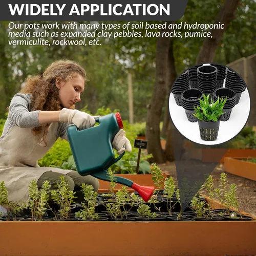 Vista 5 de KP Kool Products 2 pulgadas – Combo 25 – Macetas de red para plantas de interior y exterior – Pequeñas macetas de plástico para hidroponía – Cesta