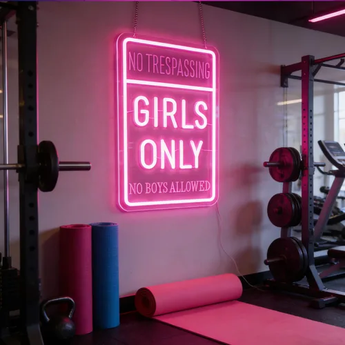 Vista 4 de Luz de neón "Girls Only", arte de pared LED para habitación de niñas, club, cueva, dormitorio, rincón de estudio o espacio de reunión de mejores
