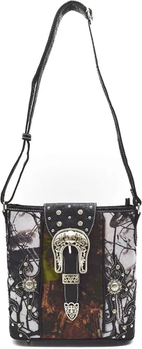 Vista 2 de Bolso de hombro oculto con diamantes de imitación de camuflaje para mujer