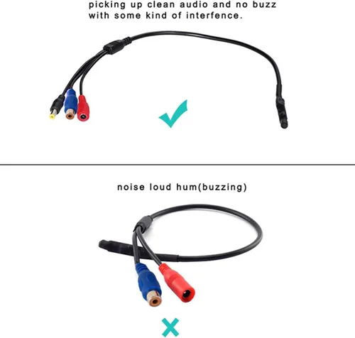 Vista 2 de SaferCCTV Dispositivo de micrófono de audio de alta sensibilidad, kit de captación de voz de sonido para cámaras de seguridad de vigilancia CCTV