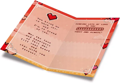 Vista 2 de Prime Greetings Tarjeta del día de San Valentín para nieto, hecha en Estados Unidos, ecológica, tarjeta gruesa con sobre de alta calidad de 5 x 7.75