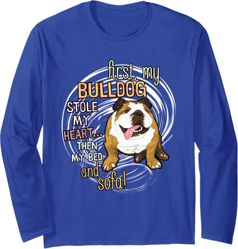Vista 4 de Funny Bulldog Long Sleeve Tshirt for English Bulldog Lovers Negro