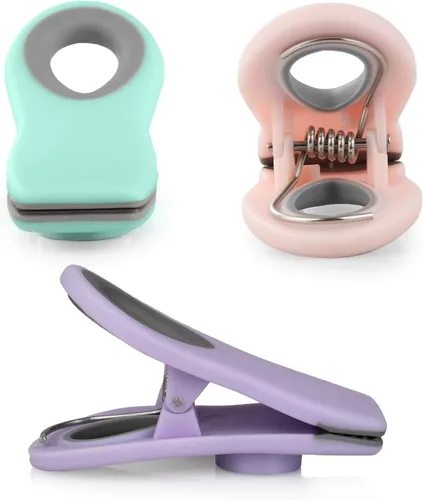 Vista 5 de COOK WITH COLOR Clips para bolsas de chips con imán para almacenamiento de alimentos con agarre hermético para bolsas de pan, bolsas de aperitivos