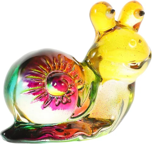 Vista 7 de ABOOFAN Figura de caracol, bonita escultura de animal, pequeña estatua de caracol de escritorio para decoración de arte de oficina en casa, 2.55 x