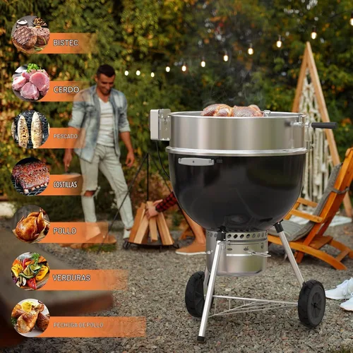 Vista 7 de Kit de anillo de asador Onlyfire de acero inoxidable para parrillas Weber de 22" y otras parrillas de tamaño similar