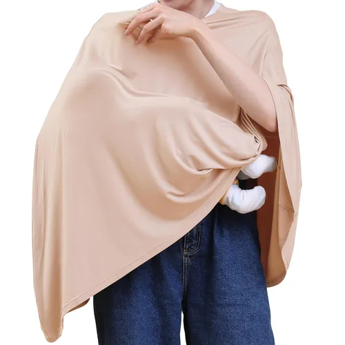 Vista 14 de Seejoy Manta de Enfermería para Lactancia Materna, Cobertura Completa 360° en Estilo Poncho, Manta de Lactancia Suave y Transpirable de Rayón