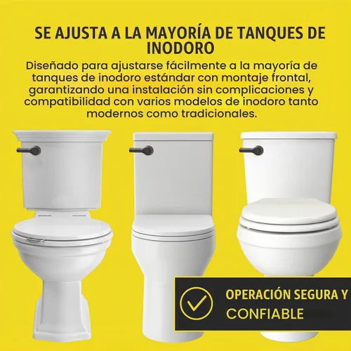 Vista 6 de Qualihome Kit de Reemplazo de Manija de Descarga de Inodoro - Manija Universal de Inodoro - Palanca de Descarga Duradera, Elegante y Fácil