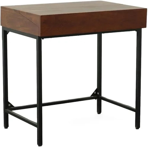 Vista 4 de Carolina Classic Raleigh Rustic Top RTA Escritorio de escritura en castaño/negro