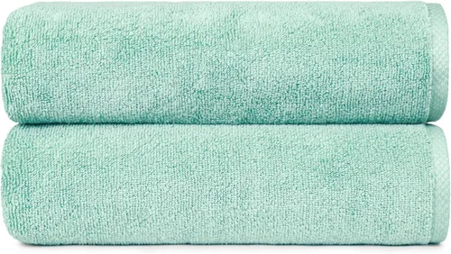 Vista 12 de Amazon Basics 2 toallas de baño de gran tamaño de secado rápido, 100% algodón, color blanco, de 62 x 30 pulgadas