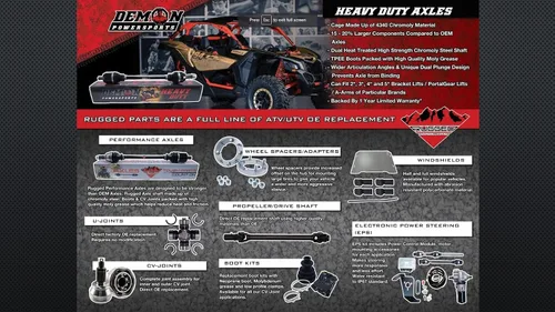 Vista 7 de Demon Powersports Kit de elevación de soporte de 2 pulgadas (2016-22) Yamaha Kodiak 700, aumenta la distancia al suelo y mayor espacio entre
