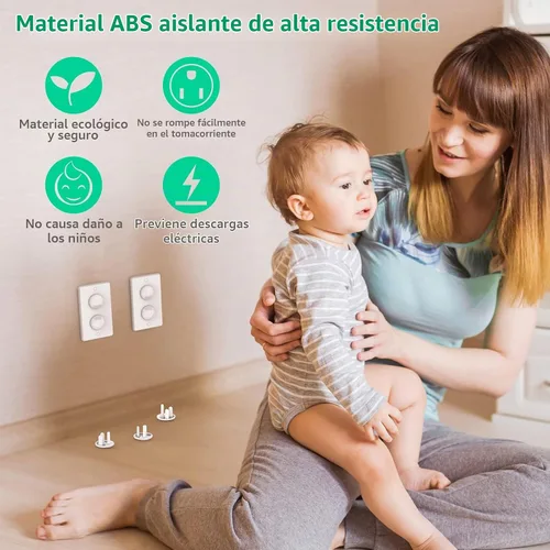 Vista 3 de Cubiertas para enchufes a prueba de bebés con mango oculto (paquete de 32) Fundas para enchufes a prueba de niños Cubiertas para enchufes eléctricos