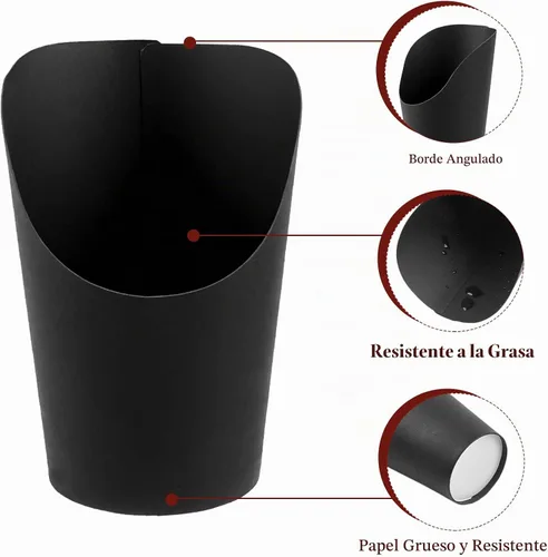 Vista 4 de Ocmoiy Vasos para embutidos con palillos negros desechables de 14 onzas de papel kraft, vasos individuales de aperitivo para servir en fiestas