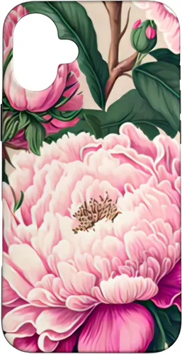 Vista 23 de Funda con diseño artístico de peonía rosa para iPhone 16