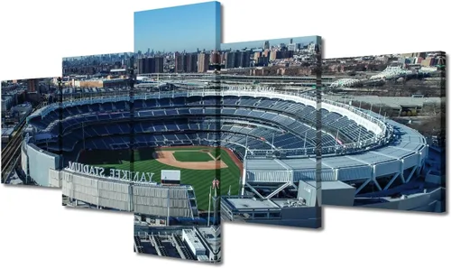 Vista 70 de Busch Stadium Baseball Home Decor St. Louis, Missouri Cityscape - Pósteres e impresiones artísticas de pared de 5 piezas de estadios de béisbol