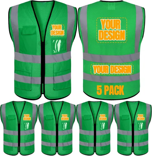 Vista 26 de Chaleco de seguridad personalizado Clase 2 Chaleco reflectante de alta visibilidad
