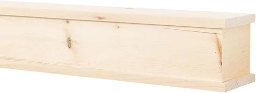 Vista 3 de Modern Ember Cody - Estante flotante de madera para chimenea de 48 pulgadas, sin terminar, estante de madera con molduras simétricas superior e
