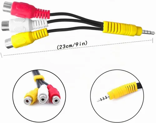 Vista 3 de Adaptador AV 9in 3 RCA a AV para TCL TV